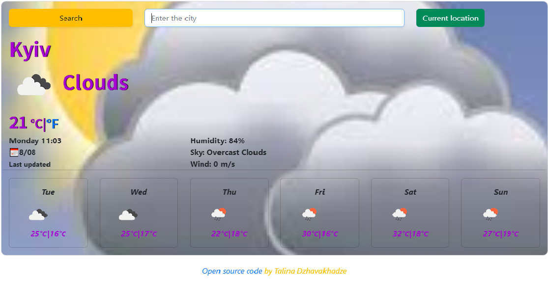 Weather application 2 preview